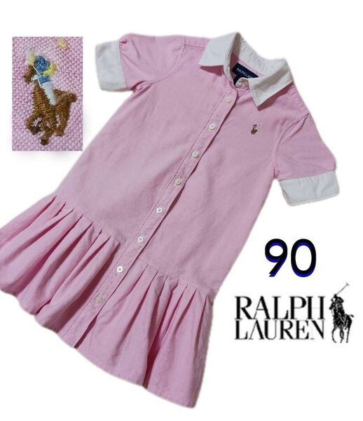 Ralph Lauren ラルフローレン◆半袖シャツワンピース◆90cm