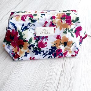 Felice Voyage 花柄ポーチ フローラルポーチ 花柄 Francfranc ワイヤー入り ポケット