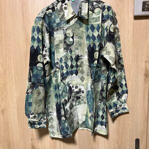 ライカ 長袖シャツ 抽象柄 総柄シャツ