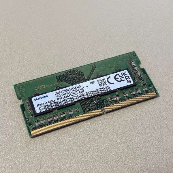 HPパソコン外し ノートPC用 SO-DIMM サムスン PC4-25600 DDR4-3200 16GB