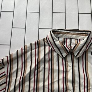 マルチストライプクロップドシャツ