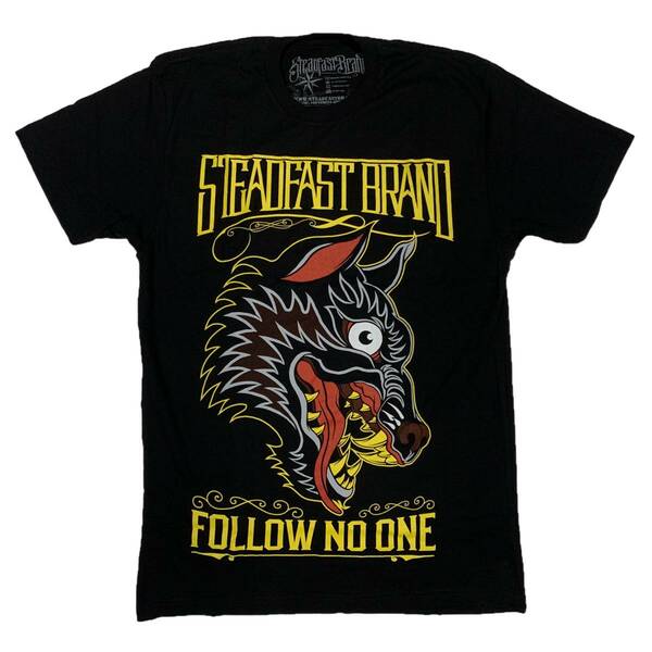 Steadfast brand ステッドファストブランド Follow No One tattooデザインプリント Tシャツ （ブラック） (S) [並行輸入品]