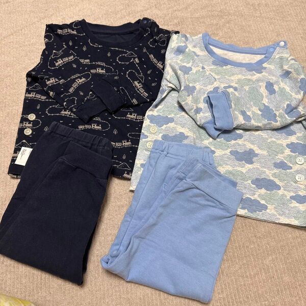 UNIQLO ユニクロ パジャマ 長袖 薄手 ボーイズ 男の子 80cm ベビー ユニクロ 上下セット パジャマ UNIQLO