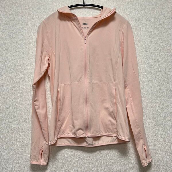 ユニクロ エアリズムUVカットメッシュパーカ(レギュラー・長袖) Sサイズ ピンク 241-188210