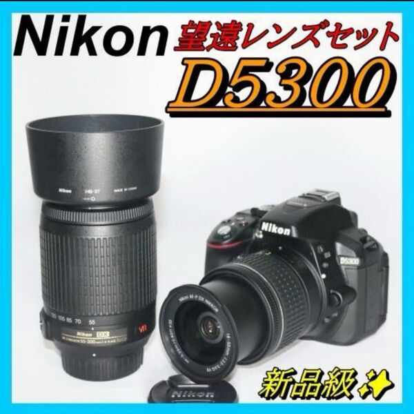 驚愕!!ショット極少!! Nikon D5300 望遠ダブルレンズキット デジタル一眼レフカメラ ニコン ダブルズームセット