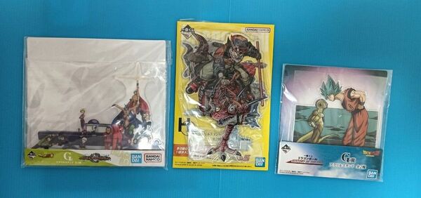 3点【未使用】セット アクリルスタンド3種(フリーザ&孫悟空/ドラゴン&悟空/スーパーヒーロー) GH賞 ドラゴンボール 一番くじ