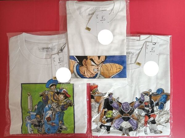 3点【未使用】セット Tシャツ Mサイズ これからがほんとうの地獄だ.../悟空と悟飯/ギニュー特戦隊 グラニフ×ドラゴンボールZ