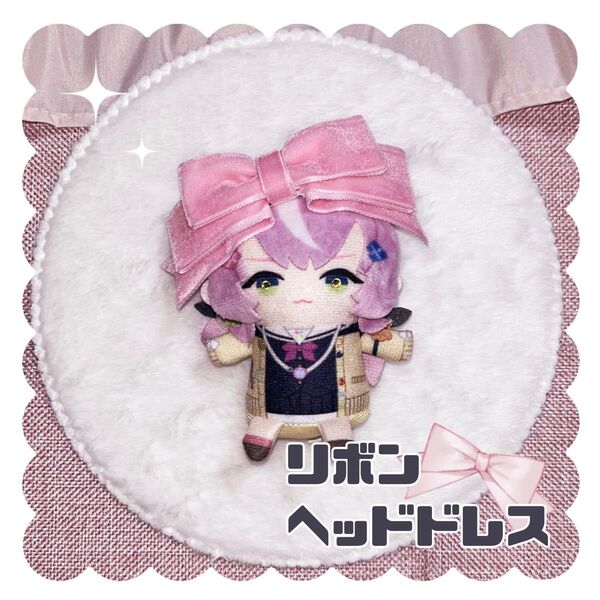 リボンヘッドドレス ベロアピンク(濃)