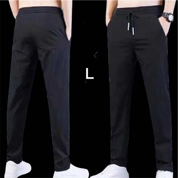 L メンズ ストレッチ 伸縮 接触冷感 クール 夏用 ゴルフパンツ パンツ パンツ ロングパンツ