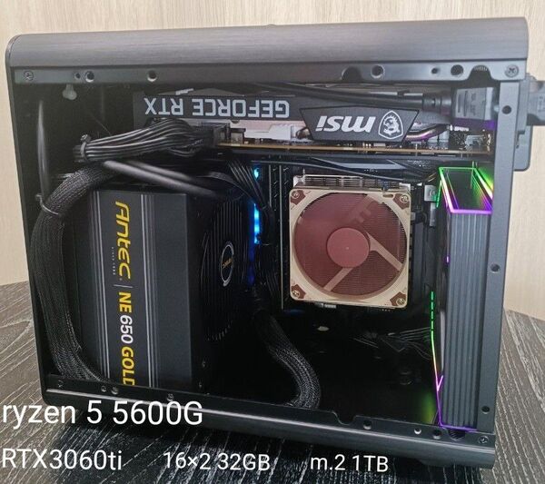 ryzen5 5600G・rtx3060ti・メモリ32GB 超小型 ゲーミングPC