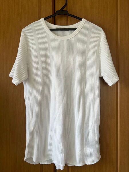 NANO universe ナノユニバース Tシャツ 半袖 クルーネック L ホワイト レディース