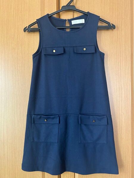 ZARA ザラ ノースリーブ ワンピース 128 130 ネイビー