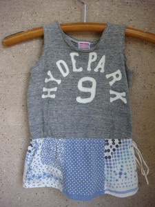 DENIM & DUNGAREE Denim and Dungaree One-piece ... gray polka dot small flower. patch 2