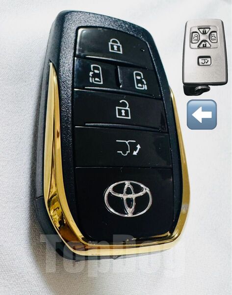 20ヴェルファイア 5ボタン ゴールド スマートキー30系カバー変更 トヨタ