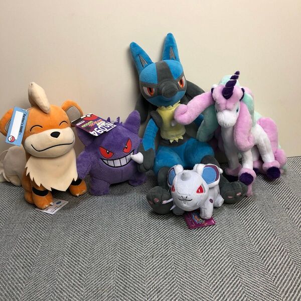 ポケモン ぬいぐるみ5体セット ルカリオ ガーディ ゲンガー ガラルギャロップ ニドラン ポケットモンスター