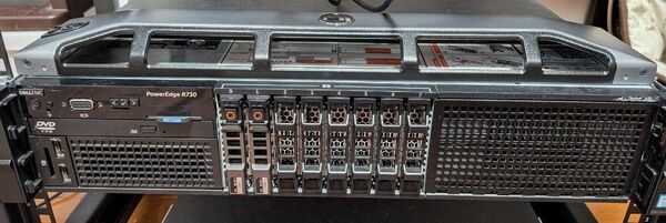 Dell PowerEdge R730、cpu2基、ssd3.84tb、レール付き