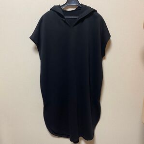 ノースリーブパーカー 黒レディースパーカー夏用ノースリーブパーカーゆったり長めレディースファッション