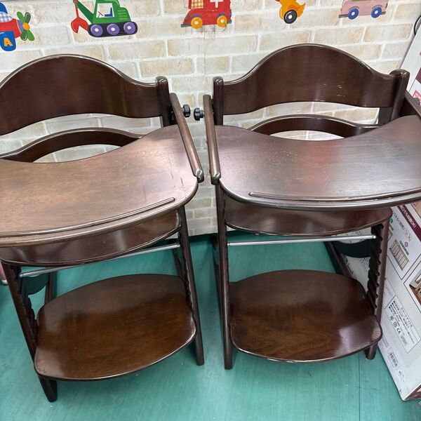 大和屋 すくすくチェアイーエヌテーブル ベビーチェア 2台セット売り