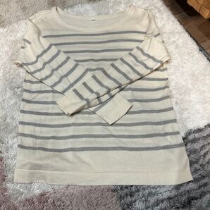 無印良品 7部袖ボーダーニット