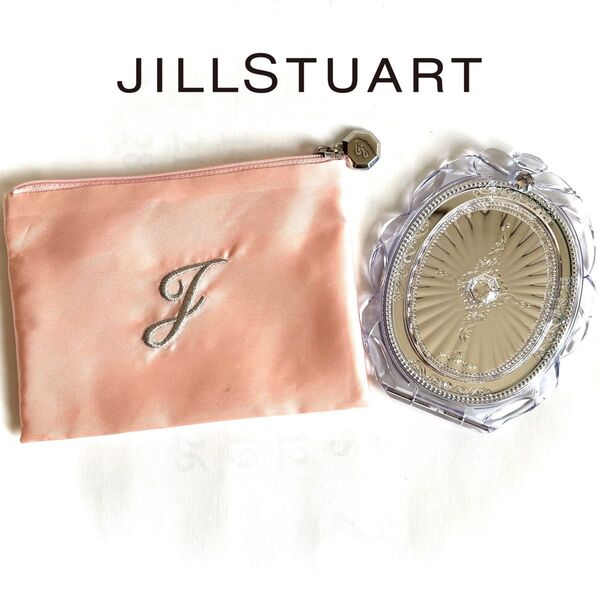 【新品未使用】JILLSTUART(ジルスチュアート) コンパクトミラー& ポーチ 2点セット 香水瓶モチーフ クリアカラー