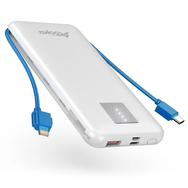 ★期間限定★ モバイルバッテリー PD20W 【 ケーブル内蔵*4台同時充電】10000mAh