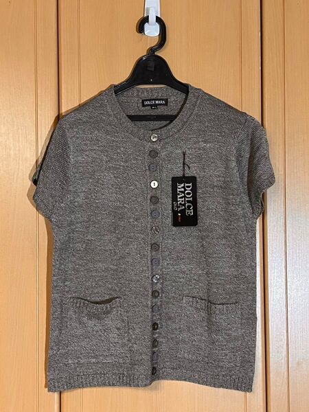 【古着】DOLCE MARA半袖ニットカーディガン M〜L タグ付き