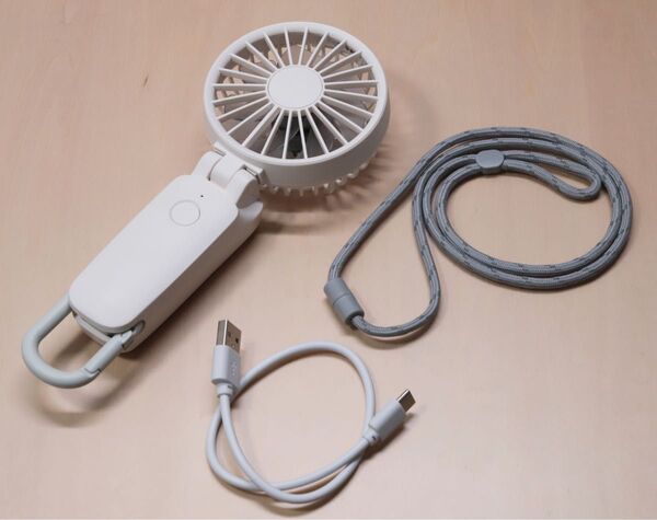 リズム時計 Silky Wind Mobile 3.1 ライトグレー 3way ハンディファン 9ZF036 2024(美品)