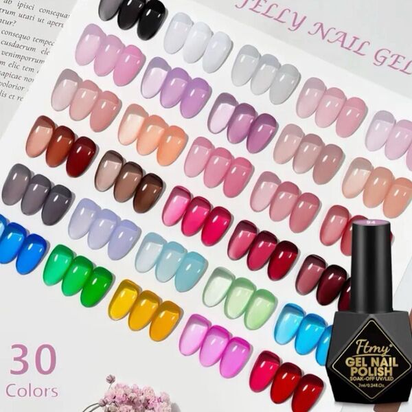 ジェル ジェルネイルセット カラージェル ネイル 12色セット シアーカラー クリアー ジュエリージェル Ftmy GEL001