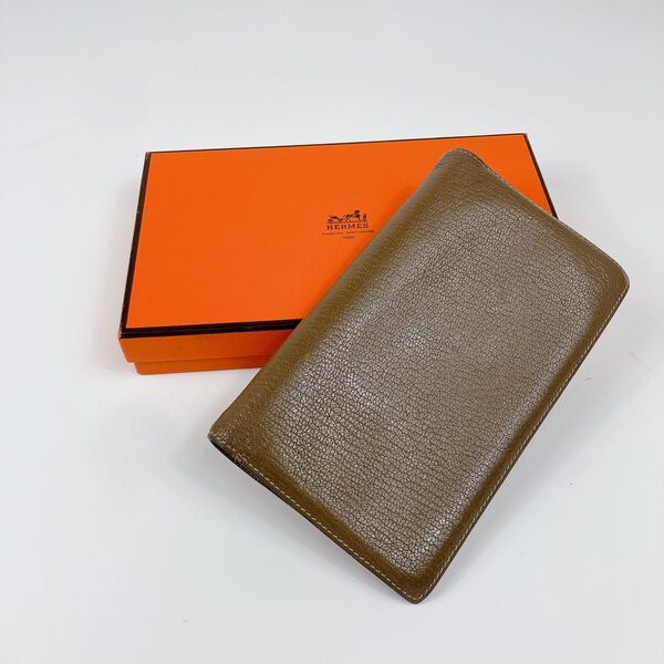 エルメス アジェンダヴィジョン エトゥープ 手帳カバー □M グレージュ HERMES レザー