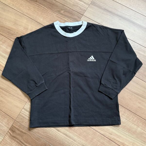 アディダス adidas ロンT 長袖 ブラック ジュニア 長袖Tシャツ 130cm