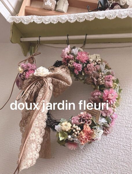 お値引き 特大サイズ とびきり華やかで優しい色合いのお花いっぱいの豪華リースa ドライフラワーミニドライフラワーリース 壁掛け