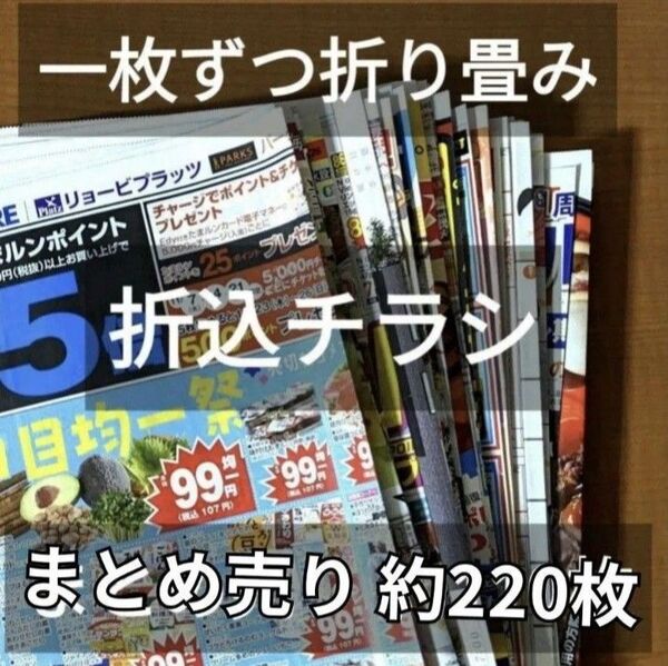 チラシ 新聞広告 折り込みチラシ 商品カタログチラシ まとめ売り 約220枚 約2kg 新聞紙