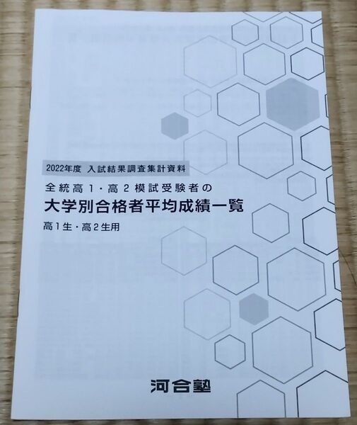 2022年度 全統高1・高2模試 大学別合格者平均成績一覧