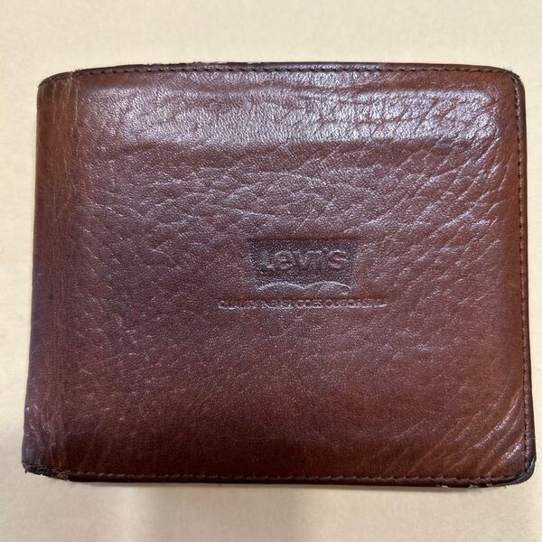 Levi's 二つ折り財布 レザー ブラウン メンズ