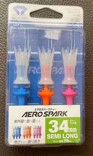 【新品・未使用】DAIYA GOLF ダイヤゴルフ エアロスパークティー 34mm 79mm