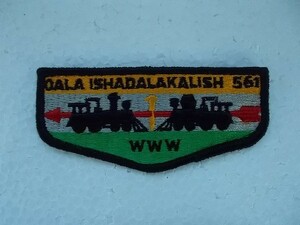 70年台 ボーイスカウト OALA ISHADALAKALISH 561 鉄道アメリカ ビンテージ刺繍ワッペン/機関車USA古着カスタム70sアメリカン v75