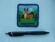 70年台 ボーイスカウト ファイアストーンLAAC BSA FIRESTONE鹿 アメリカ ビンテージ刺繍ワッペン/自然USA狩猟70sアメリカン v75_画像7