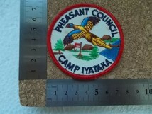 70年台 ボーイスカウト PHEASANT CAMP IYATAKA アメリカ ビンテージ刺繍ワッペン/キジUSA イヤタカ古着カスタム70sアメリカン v75_画像7