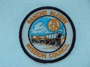 70年台 ボーイスカウト BSAホロ馬車RANCHO ALEGRE MISSION アメリカ ビンテージ刺繍ワッペン/西部劇USA古着カスタム70sカウボーイ v75