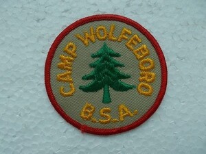 80s BSA CAMP ウルフボロWOLFEBORO ボーイスカウト刺繍ワッペン/自然キャンプ木アップリケ ジャンボリー カブスカウト バッジ パッチ v79