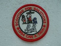 1994年 ボーイスカウト SCOUT FOR SOLUTIONS CAN A THON 刺繍 ワッペン/フード バッジ 缶 カブ シニア スカウト② v84_画像1