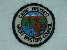 ボーイスカウト CAMP WHITSETT GREAT WESTERN COUNCILワッペン釣りビーバー/フィッシングBSAグレート・ウェスタンBOY SCOUT刺繍バッジ v85_画像1