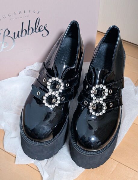 バブルス bubbles 厚底ローファー 39 24cm~24.5cm ダブルバックル
