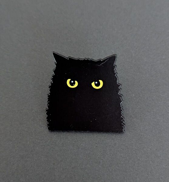 黒猫さん 顔 ピンバッジ N71-18 猫 ねこ