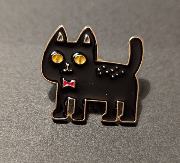赤リボンの黒猫さん ピンバッジ N16-20 猫 ねこ