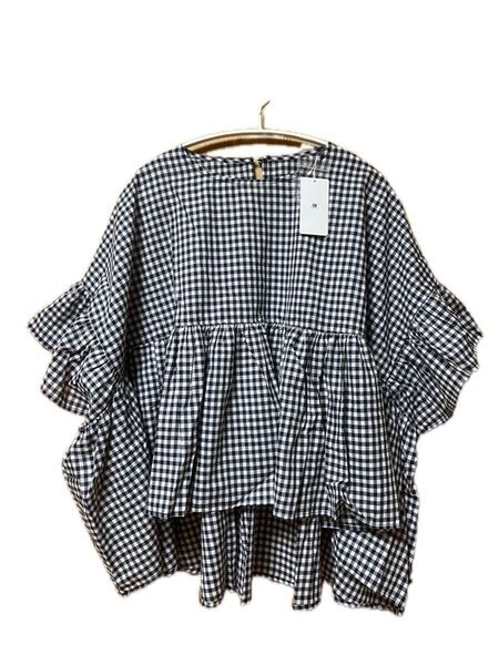 【ITEMS URBAN RESEARCH】ギンガムティアードブラウス《新品》
