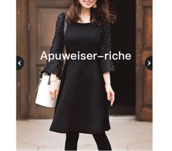 美品上品アプワイザーリッシェ 袖レースフレア ワンピース泉里香さん着用