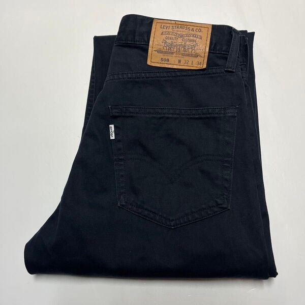90s 日本製 Levi’s リーバイス 508-3459 コットンカラーパンツ ブラック W32 L34