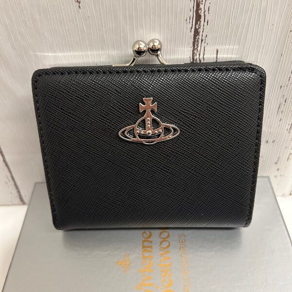 【ショッパー付き】Vivienne Westwood 二つ折り財布 ブラック