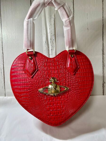 Vivienne Westwood ハート型バッグ レッド クロコ型押し
